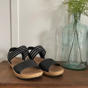 Cork Low-Wedge Sandals